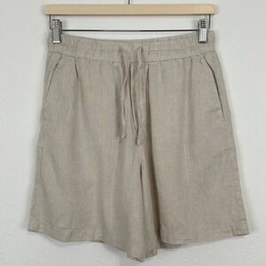 H&M Old Money Sustainable Linen Shorts Sz XS Beige Minimalist Coastal Beach